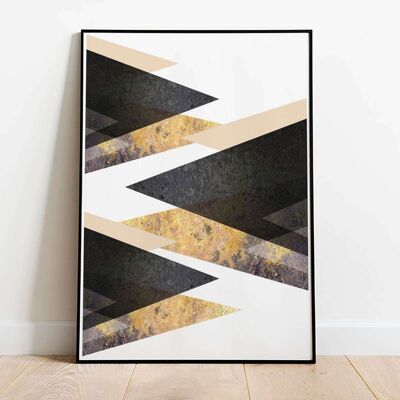 Stalagmite Gold Black Marble Sand Abstract Poster (42 x 59.4cm)