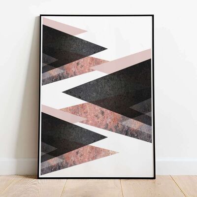 Stalagmite Rose Gold Black Copper Abstract Poster (42 x 59.4cm)
