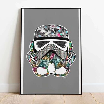 Stormtrooper Helmet Disco Print , Star Wars Fashion Poster (50 x 70 cm)