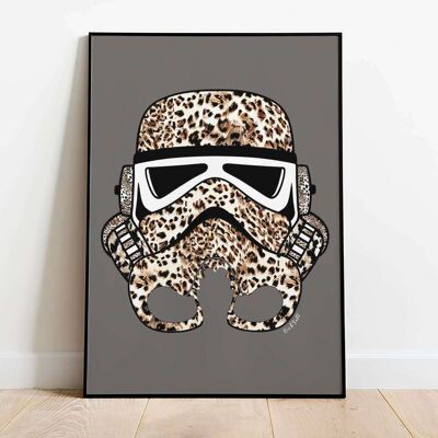 Stormtrooper Helmet Leopard Print Poster (50 x 70 cm)