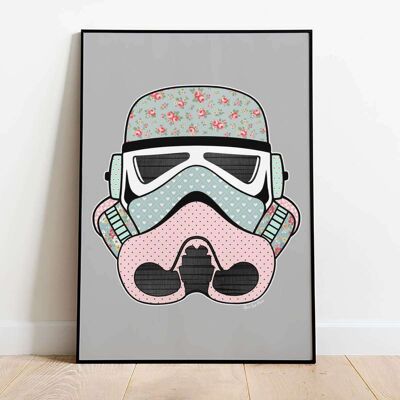 Stormtrooper Helmet Print Vintage 001 Poster (42 x 59.4cm)