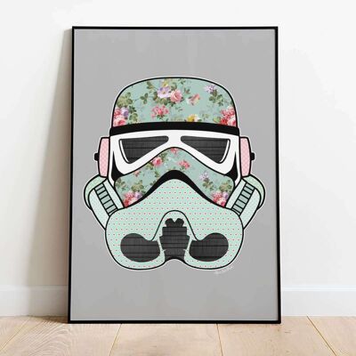 Stormtrooper Helmet Print Vintage 002 Poster (42 x 59.4cm)