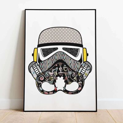 Stormtrooper Helmet Star Print Poster (50 x 70 cm)