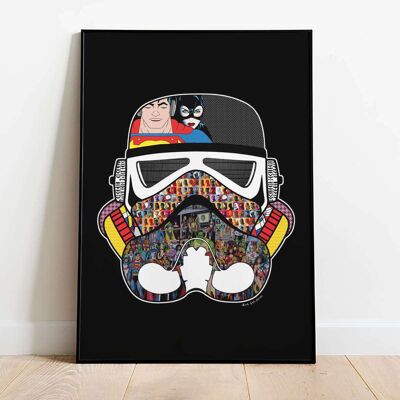 Stormtrooper Helmet Superhero Print Poster (42 x 59.4cm)