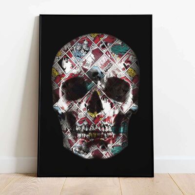 Superhero Skull Pop Poster (50 x 70 cm)
