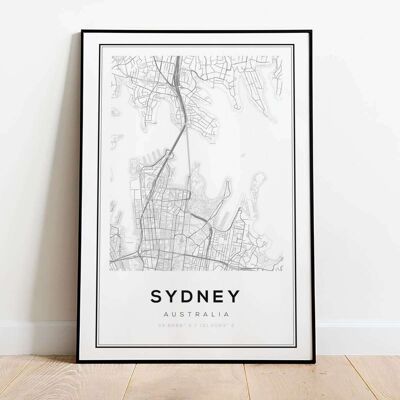 Sydney City Map Fashion Poster (50 x 70 cm)