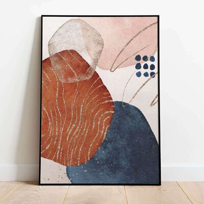Terracota Navy 001 Abstract Poster (42 x 59.4cm)