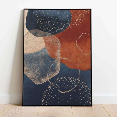 Terracota Navy 002 Abstract Poster (50 x 70 cm)