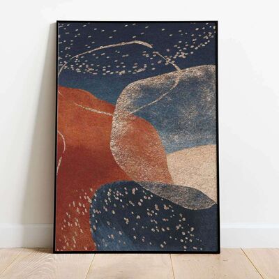 Terracota Navy 003 Abstract Poster (50 x 70 cm)