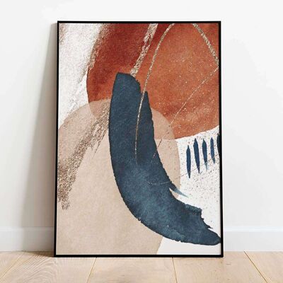 Terracota Navy 004 Abstract Poster (50 x 70 cm)