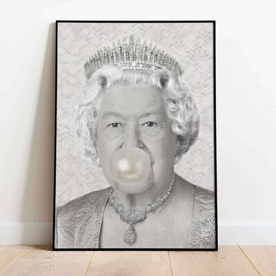 The Queen ER Bubblegum Iconic Posted Poster (42 x 59.4cm)