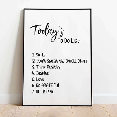 Today's to do list Motivational Typography Poster (42 x 59.4cm)