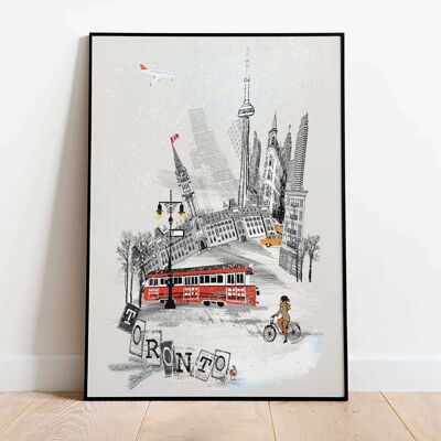Toronto Retro City Map Poster (42 x 59.4cm)