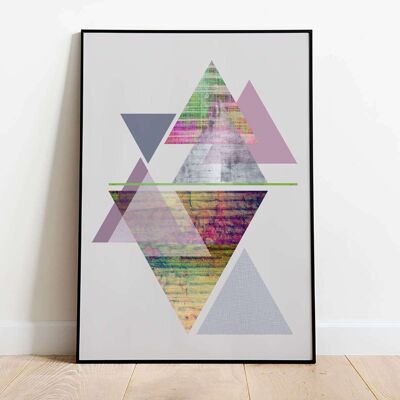 Triangles Abstract Purple Poster (50 x 70 cm)