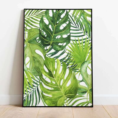 Tropical Leaves - Triangles Geometrical Poster (42 x 59.4cm)