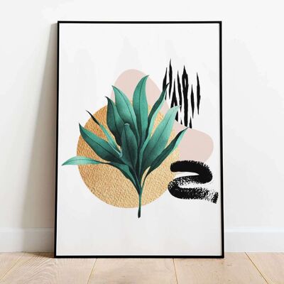 Tropical Leaves Abstract 001 Wall Art Poster (42 x 59.4cm)