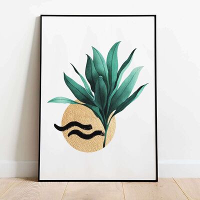 Tropical Leaves Abstract 002 Wall Art Poster (42 x 59.4cm)