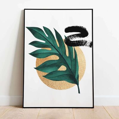 Tropical Leaves Abstract 003 Wall Art Poster (42 x 59.4cm)