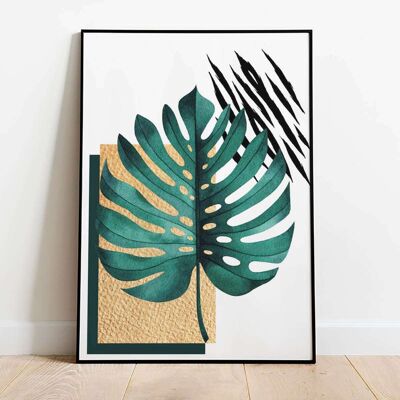 Tropical Leaves Abstract 004 Wall Art Poster (42 x 59.4cm)