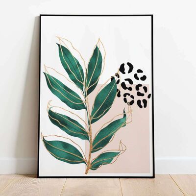 Tropical Leaves Abstract 006 Wall Art Poster (42 x 59.4cm)