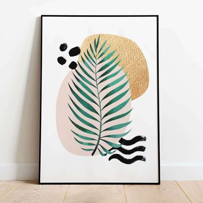 Tropical Leaves Abstract 007 Wall Art Poster (61 x 91 cm)