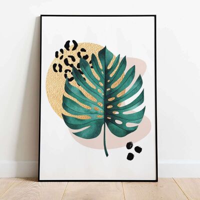 Tropical Leaves Abstract 009 Wall Art Poster (42 x 59.4cm)