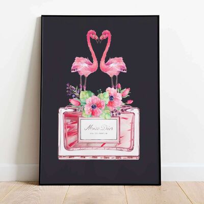 Two Flamingos Perfume Bottle Poster (42 x 59.4cm)