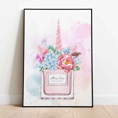 Unicorn Perfume Bottle Fashion Poster (42 x 59.4cm)