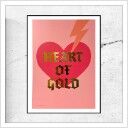 Heart of gold - gold foil - special edition print