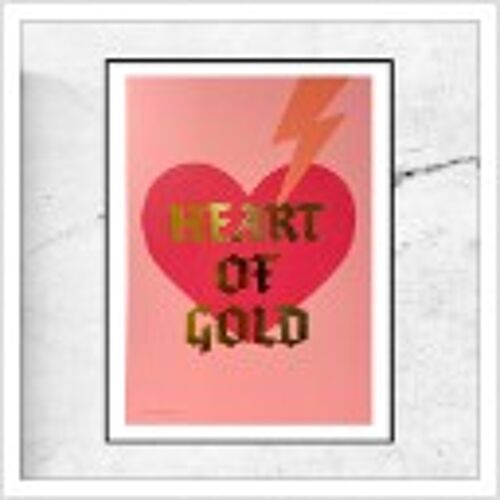 Heart of gold - gold foil - special edition print
