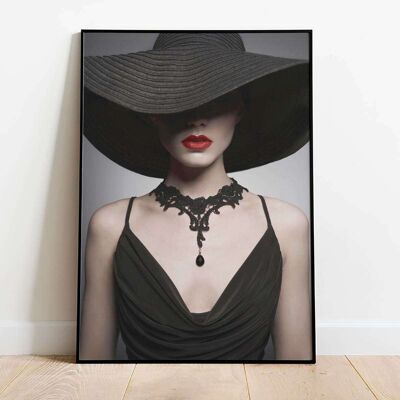 Vintage Style Lady in Hat Fashion Poster (42 x 59.4cm)