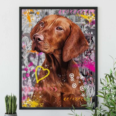 Vizsla Animal Dog Graffiti Poster (61 x 91 cm)