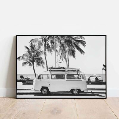 VW Camper Palm Tree Beach Poster (42 x 59.4cm)