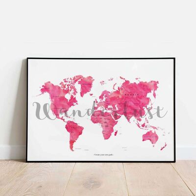 Wanderlust World Map City Poster (61 x 91 cm)