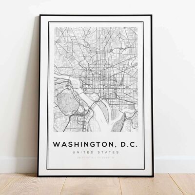 Washington City Map Poster (42 x 59.4cm)