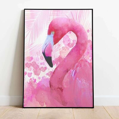 Watercolour Pink Flamingo Nursery Poster (42 x 59.4cm)