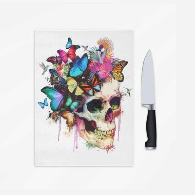 Watercolour Skull Side Chopping Board
