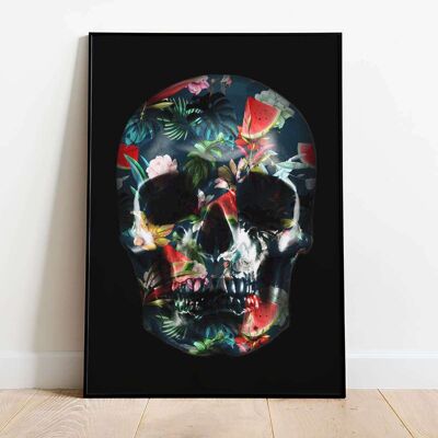 Watermelon Tropical Skull Poster (42 x 59.4cm)