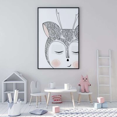 Woodland Nursery Baby Deer Good Night Poster (42 x 59.4cm)