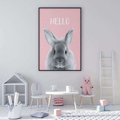 Woodland Nursery Hello Bunny Poster (50 x 70 cm)