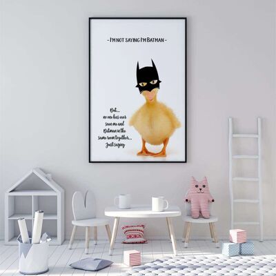 Woodland Nursery I'm not Batman Duck Poster (50 x 70 cm)