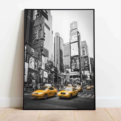 Yellow Cab at Times Square New York City Poster (50 x 70 cm)