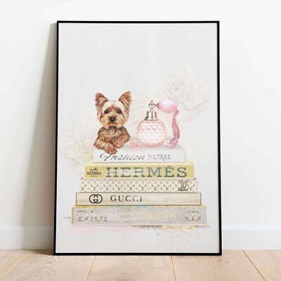 Yorkshire Terrier and Fashion Books Poster (42 x 59.4cm)