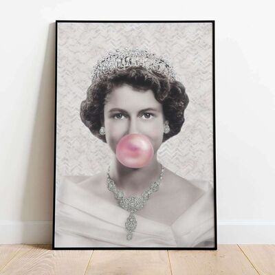 Young Queen Elizabeth II Pink Bubblegum Poster (61 x 91 cm)