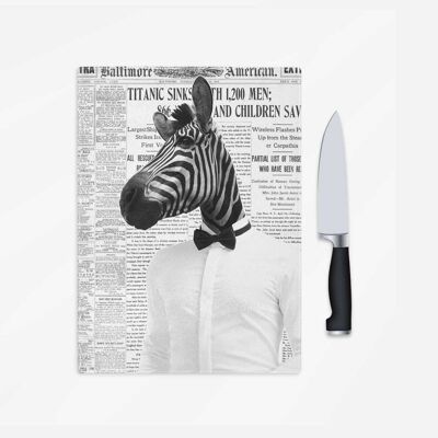 Zebra Dude Newspaper Chopping Board