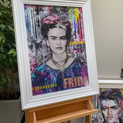 Frida Kahlo Doddle Embellished Original Painting (42X59CM)