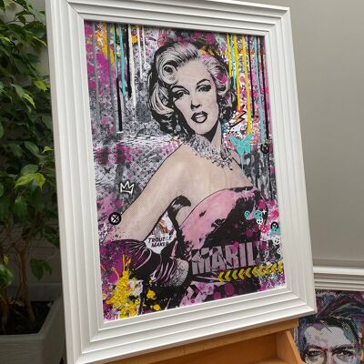 Marilyn Monroe Doddle Embellished Original Painting (42X59CM)