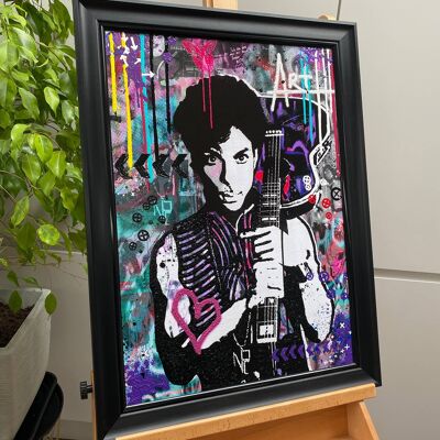 Prince Purple Rain Embellished Original Painting (50X70CM)
