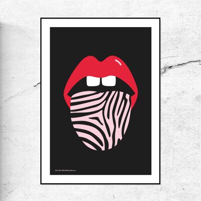 Kiss me wild; lips print
