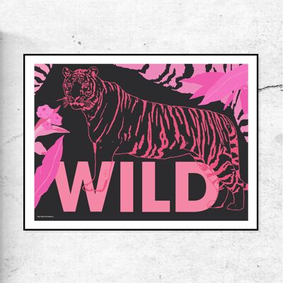 Wild tiger print black & pink